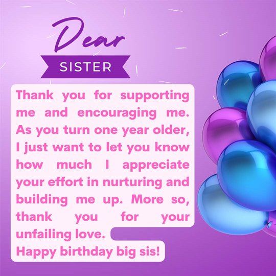 Heartwarming Birthday wishes for Sister 12